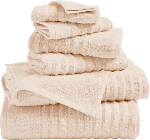 Vista 19 de Great Bay Home Juego de 6 toallas de mano – Toallas 100% algodón – Toallas absorbentes y de secado rápido para el baño (Duna)