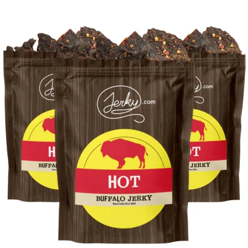 Vista 3 de Jerky 's Exotic Teriyaki Venison Jerky - Bocadillos de carne de caza salvaje, aperitivos exóticos, ricos en proteínas, totalmente naturales, sin