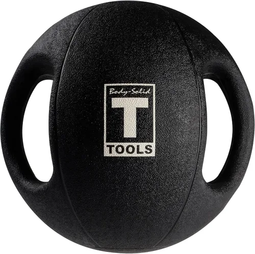 Vista 3 de Body-Solid Pelotas medicinales de ejercicio resistentes con asas dobles, pelota medicinal de agarre de goma antideslizante duradera