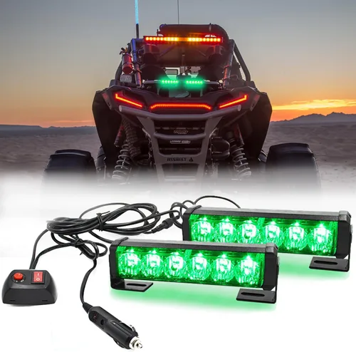 Vista 13 de 2 x 6 LED con 9 modos de advertencia para el tráfico - Luces estroboscópicas impermeables para auto, para interior, techo, salpicaderas, parabrisas