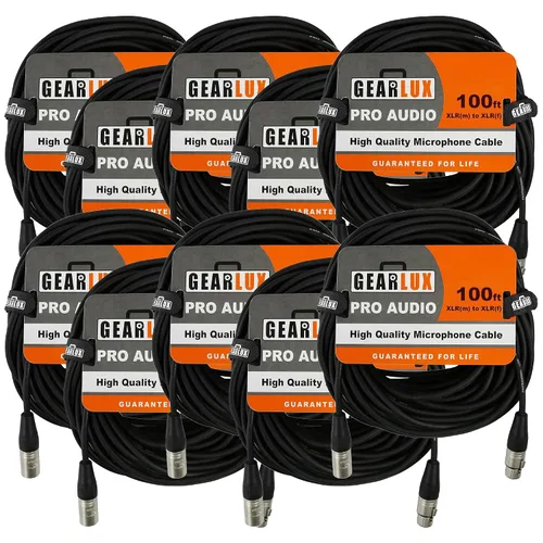Vista 28 de Gearlux – Cable de micrófono XLR, completamente balanceado, macho a hembra, 25 pies - Paquete de 3