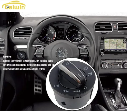 Vista 6 de 5ND941431B - Interruptor de control de faros delanteros antiniebla, interruptor integrado compatible con Volkswagen VW 2009-2012 CC, 2007-2012 Eos