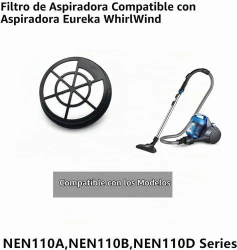 Vista 2 de Filtro de vacío compatible con aspiradora Eureka WhirlWind sin bolsa, compatible con NEN110A, NEN110B, NEN110D (paquete de 2)