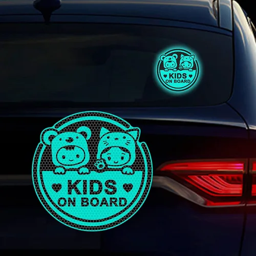 Vista 18 de Adhesivo para automóvil de bebé a bordo, 2 unidades, para niños a bordo, súper fuerte, reflectante, para dos bebés en el automóvil, calcomanías