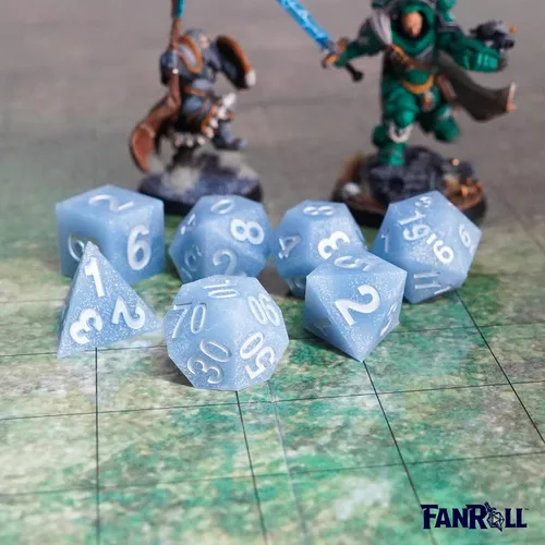 Vista 6 de FanRoll - Juego de dados DND de goma de silicona de borde afilado de 0.630 in: residuos glaciales, dados de juego de rol para Calabozos y Dragones