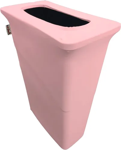 Vista 55 de LA Linen Funda elástica de elastano ajustable para cubo de basura Slim Jim de 23 galones, cubierta de contenedor de residuos, decoración de patio
