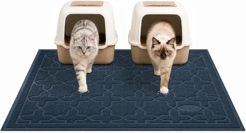 Vista 9 de Yimobra Tapete de arena para gatos, 24"x20" tapete con malla de bloqueo de arena, tapete suave para arena para gatos tapete atrapa arena, fácil