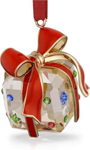 Vista 9 de Swarovski 's Holiday Cheers - Adorno de bulldog francés, cristales verdes y rojos, parte de la colección Holiday Cheers Verde y Rojo