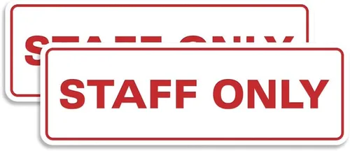 Vista 40 de All Quality Letrero estándar para pared o puerta Fácil instalación Señales de trabajo de oficina Seguridad mejorada – Negro – Pequeño