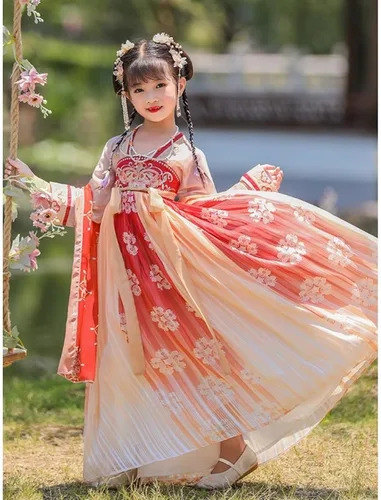 Vista 7 de Disfraz chino tradicional chino de Hanfu original para niña
