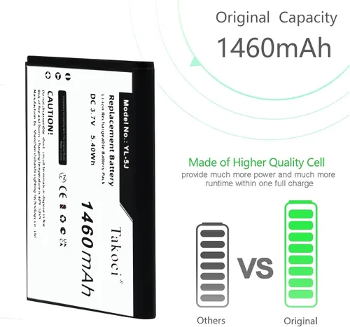 Vista 2 de Paquete de 10 baterías YL-5J de 1460 mAh 3.7 V 5.4 Wh compatibles con batería Yealink W59R W56H W56H/P W79P W76P W60P W77P con herramientas