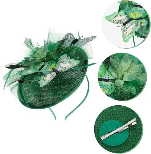 Vista 8 de FRCOLOR Tocado con diseño de mariposas para fiesta de té