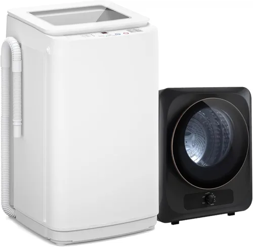Vista 20 de Juego combinado de lavadora y secadora portátil, lavadora totalmente automática de 14 libras y secadora de ropa portátil de 1.5 pies cúbicos, bomba