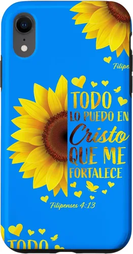 Vista 25 de Cristiano Español Regalo Mujeres Religioso Versículo de la Biblia Girasol Funda para iPhone 17