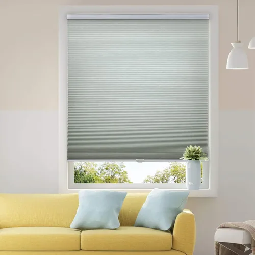 Vista 15 de Persianas Celulares Sin Cable, Persianas Opacas para Ventana para el Hogar, 22W x 48H, Plata Fría (Opaca)