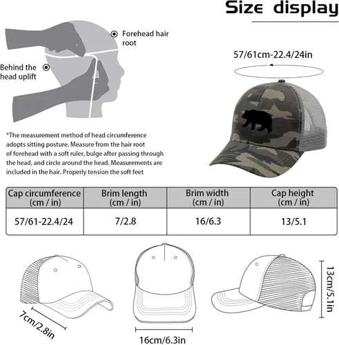 Vista 4 de devor Gorras de béisbol ajustables con diseño de oso para papá