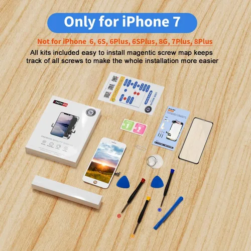 Vista 8 de para iPhone 7, reemplazo de pantalla LCD blanca de 4.7 pulgadas, conjunto de marco de visualización, pantalla táctil 3D, digitalizador con kit