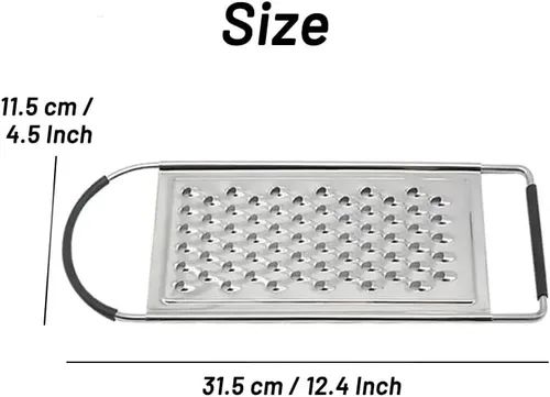 Vista 5 de 1 paquete de rallador profesional de queso, ralladores planos de mano de acero inoxidable grueso para cocina, rallador de alimentos con mango