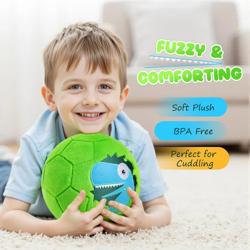 Vista 2 de Balón de fútbol interior para niños pequeños, juguetes de peluche suaves de 7.8 pulgadas, pelota de juego inflable con bomba para bebés y niños