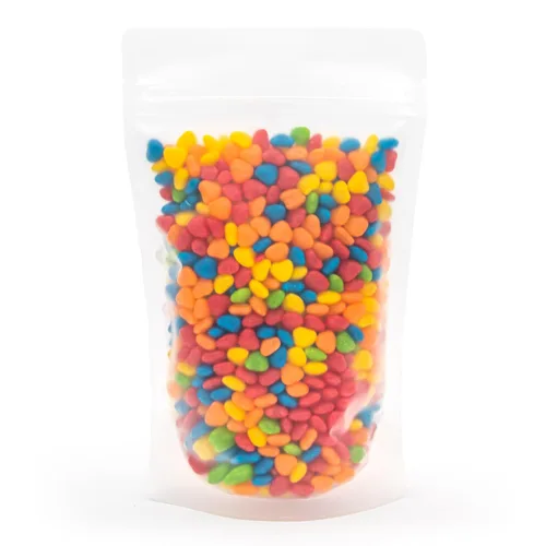 Vista 7 de Mini Candy Hearts Bolsa de 1 libra Caramelo duro de sabores de frutas surtidos Corazones de arcoíris para bufés de dulces, aperitivos