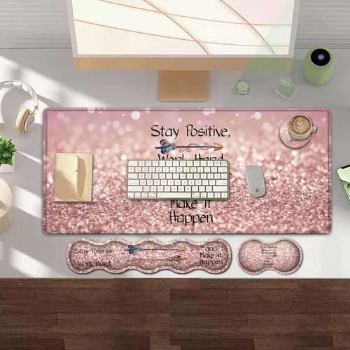 Vista 7 de Alfombrilla de mouse grande para juegos, alfombrilla de escritorio de oficina extendida, impermeable para el hogar, reposamuñecas ergonómicas