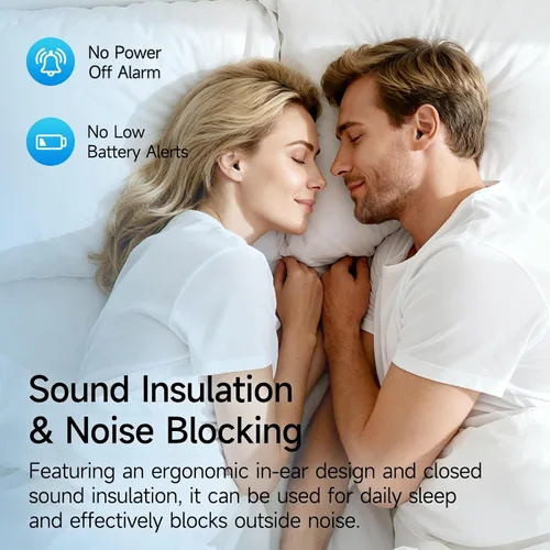 Vista 4 de Auriculares para dormir de lado, Bluetooth inalámbrico invisible Negro