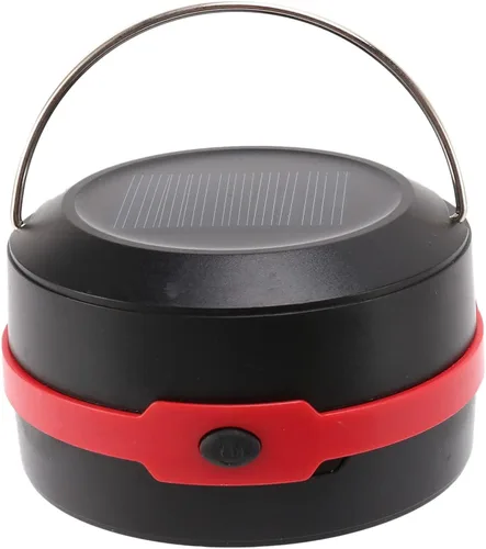 Vista 4 de Linterna de camping LED con energía solar USB plegable portátil recargable para senderismo camping tienda caza rojo