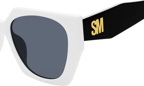 Vista 4 de STEVE MADDEN Women's Female Sunglasses Style Grae Cat Eye, WhiteBlackSolid Smoke, 54mm, 20mm