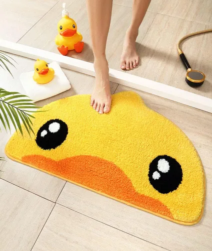 Vista 4 de Alfombra de baño de microfibra novedosa para baño, pato amarillo 45 28.3 in