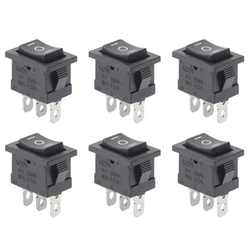 Vista 8 de 5 piezas de interruptor basculante para barco con cierre rápido ENCENDIDO/APAGADO, 2 pines, 12V, 250V/15A, 125V/20A, interruptor basculante