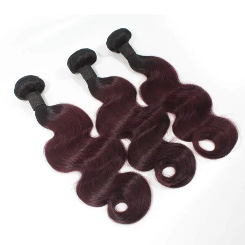 Vista 9 de Extensiones de cabello humano virgen ondulado brasileño ombré, 3 paquetes de 12 pulgadas #1B/27 rubio barato sin procesar para mujeres
