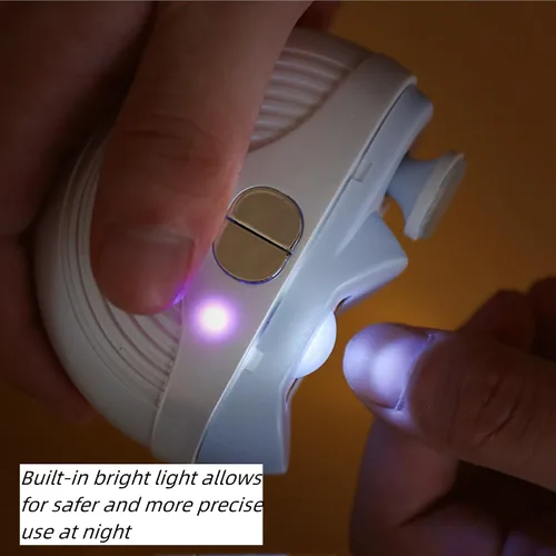 Vista 3 de Cortaúñas eléctrico inteligente para adultos mayores, recortador automático de uñas con 3 velocidades de potencia fuerte, recortador de uñas grueso