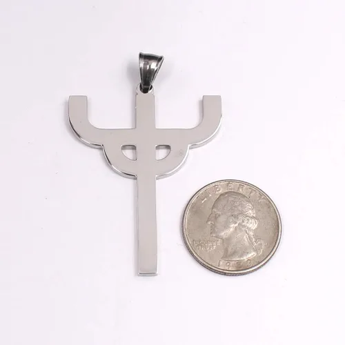 Vista 2 de UK GNAYY69 Cool Jewelry Gótico Punk Judas Sacerdote Collar de acero inoxidable Hot Men Favorite Colgante Merch Logo Símbolo Charm Amuleto