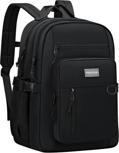 Vista 7 de PRAGARI Mochila para niños para la escuela, bonita mochila estética para niñas, mochila para estudiantes, bolsa de libros ligera de viaje para Beige