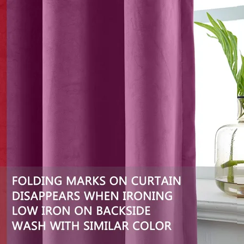 Vista 25 de cololeaf Panel de cortinas opacas de terciopelo con forro para cine en casa, cortina de ganchos planos para barra transversal o pista, 100 pulgadas
