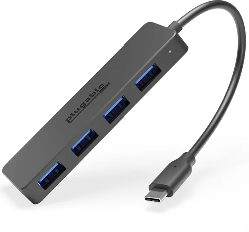 Vista 7 de Plugable Hub USB 3.0 de 4 puertos, divisor USB para laptop, compatible con Windows, Surface Pro, PC, Chromebook, Linux, Android, carga no compatible