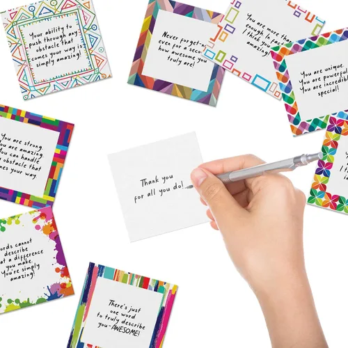 Vista 4 de Dessie 60 tarjetas inspiracionales con sobres de 3.5 x 3.5. Sellos "Eres Increíble" para reconocimiento, aliento, gratitud, afirmaciones positivas