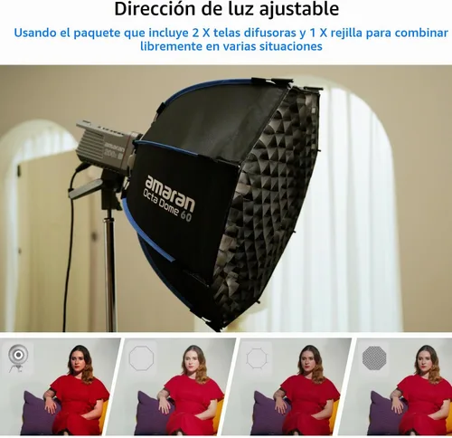 Vista 3 de amaran Octa Dome 60 Softbox, caja de luz octogonal Bowens de un solo broche