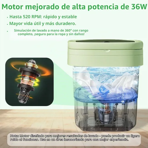 Vista 2 de Lavadora portátil, mini lavadora, mini lavadora de 16 litros con cesta giratoria, ropa de bebé de limpieza profunda, ropa interior, calcetines, ropa