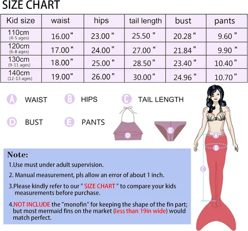 Vista 4 de Conjunto de bikini de sirena para fiesta temática de sirena
