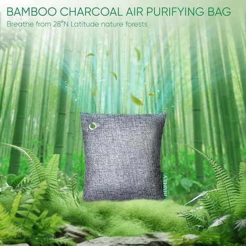 Vista 6 de Absorbedor de olores de carbón activado, ganchos grandes de 17.64 oz de ancho, eliminador de olores naturales para olores fuertes, bolsas