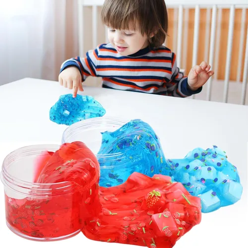 Vista 3 de UIVIEHIR Kit de Slime Transparente Jelly Cube de 8 Paquetes para Niños, Slime Crujiente, Juguete Antiestrés, Obsequios de Fiesta para Niñas y Niños