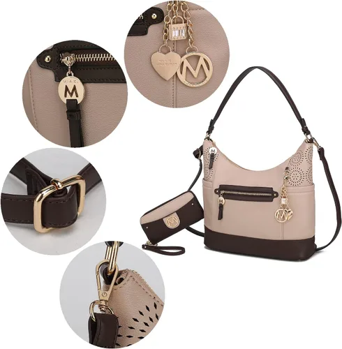 Vista 6 de MKF Collection Bolso de hombro para mujer, cartera con asa superior