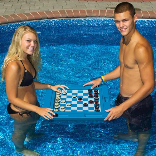 Vista 2 de Swimline Tablero de juego flotante multijuego para 2-4 jugadores, azul