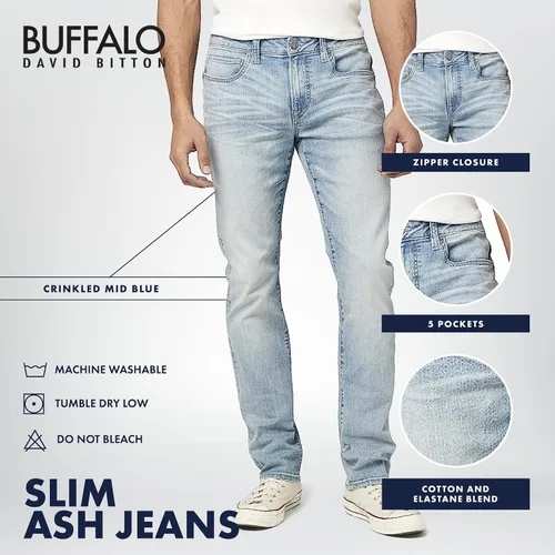 Vista 4 de Buffalo David Bitton Vaqueros Slim Ash para Hombre