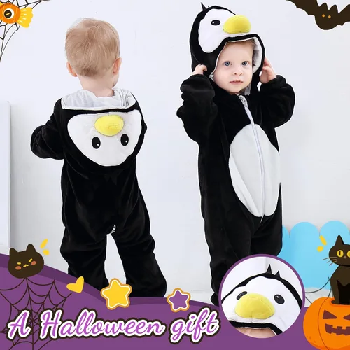 Vista 6 de MICHLEY Disfraz unisex de animal para bebé, para invierno, otoño, con capucha, para Halloween, cosplay, trajes
