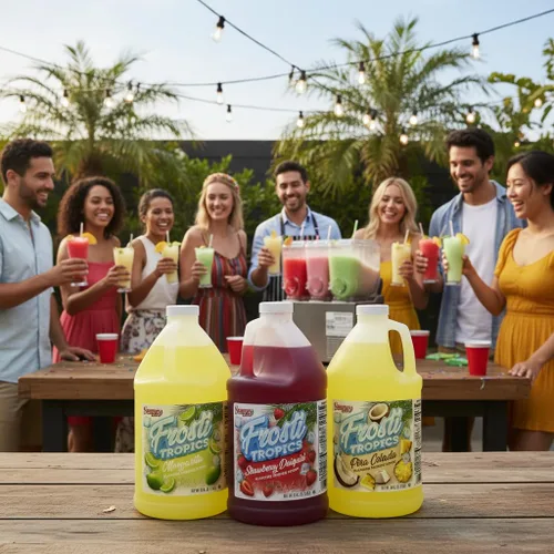 Vista 5 de Snappy Frosti Tropics Margarita Slushie Mix, jarabes de granizado para máquina, jarabe granizado granita, mezcladores de bebidas para cócteles