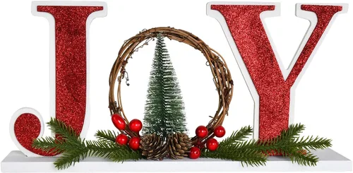Vista 10 de HOHOHO SNOW - Decoración de mesa de Navidad de madera, muñeco de nieve de Papá Noel, letrero de letras HOHOHO, decoración de mesa de Navidad, centro