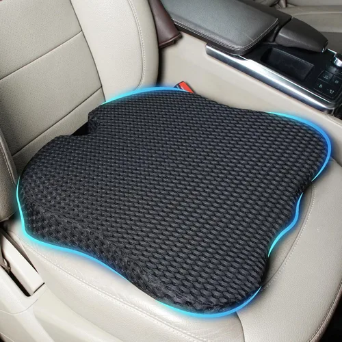 Vista 9 de Lofty Aim Cojín de asiento de coche, cómodos cojines de espuma viscoelástica para conducir (negro)