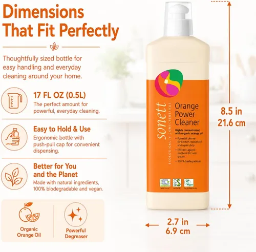 Vista 4 de Sonett Limpiador eléctrico orgánico naranja (17 fl.oz/0.5L)